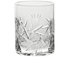Verre à whisky, Verre à jus de fruit/eau, Collection "ROTATION STAR", transparent, cristal, H=10,5 cm style moderne - uniques (GERMAN CRYSTAL powered by CRISTALICA)