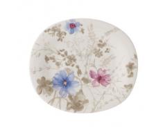 Villeroy & Boch Mariefleur Gris Basic Assiette petit-dÃ©jeuner ovale, 23 x 19 cm, Porcelaine Premium, Blanc/Multicolore