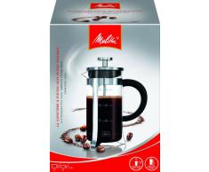 Melitta Cafetière à Piston en Verre Graduée, French Press, pour Café ou Thé, Récipient adapté au Micro-Onde, Acier Inoxydable, 1 L (8 Tasses), Premium, Inox