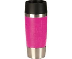 Emsa 513550 TRAVEL MUG, Mug isotherme fermeture par pression Quick Press, 100% hermétique, silicone, 360 ml, Framboise