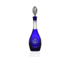 Carafe en cristal, carafe de whisky, collection "BUFFO", bocal de vin,bleu cobalt, cristal,hauteur 28 cm (GERMAN CRYSTAL powered by CRISTALICA)