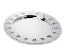 A di Alessi Girotondo Plateau rond avec bord ajouré en acier inoxydable 18/10