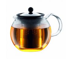 Bodum - 1801-16 - Assam - Théière à Piston en verre - Filtre et Couvercle inox - 1.0 L