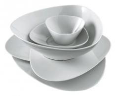 Alessi Fm10/2 Colombina Collection Assiette Creuse en Porcelaine Blanche, Set de 6 Pièces