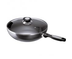 Beka 13078284 Pro Induc Anthracite Poêle Wok + couvercle verre en aluminium intérieur revêtu 28 cm