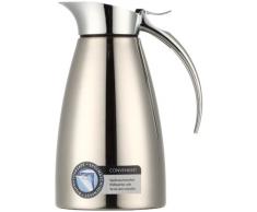 Emsa 502488 ELEGANZA Pichet isotherme, fermeture easy open, acier inoxydable, 0,6L