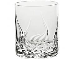 Verre à whisky, Verre à jus de fruit/eau, Collection "FLAME", transparent, cristal, H=10 cm style moderne - uniques (GERMAN CRYSTAL powered by CRISTALICA)