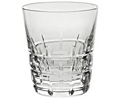Verre à whisky, Verre à jus de fruit/eau, Collection "SQUARE", transparent, cristal, H=10,5 cm, style moderne - uniques (GERMAN CRYSTAL powered by CRISTALICA)