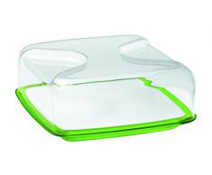 Guzzini 27000044 Cloche à Fromage Carrée Vert Acide 11,5 x 25,5 x 25,5 cm