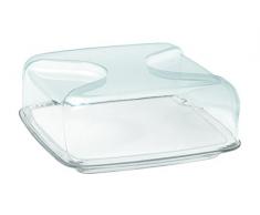 Guzzini 27000000 Cloche à Fromage Carrée Transparent 11,5 x 25,5 x 25,5 cm