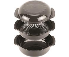 Wpro STM004 Plat Vapeur Rond Easycook 1,5 L pour Fours Micro-Onde - Orange