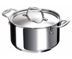 Bekaline 12061244 Chef Faitout + Couvercle en acier inoxydable 24 cm