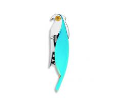 Alessi | Parrot AAM32 AZ - Tire-bouchon pour Sommelier en Fonte d'Aluminium et PC, Bleu Clair