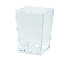 Lot de 100 verrines mises en bouche plastique carrées 5cl