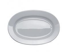 Alessi Ajm28/22 Platebowlcup Plat de Service Ovale en Porcelaine Blanche