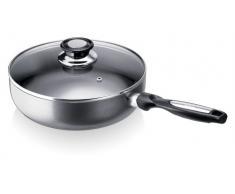 Beka 13075244 Pro Induc Anthracite sauteuse + couvercle verre en aluminium intérieur revêtu 24 cm