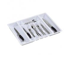 Zeller 2057670 Range-Couverts Modulable Blanc 29-50 x 38 x 6,5 cm