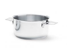 De Buyer 3491.16 'Twisty' Casserole-Faitout - Inox - Fond Sandwich - avec Embases pour Garnitures Amovibles - Diamètre 16 cm