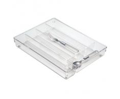 InterDesign Linus range couvert tiroir, grand support couvert en plastique, Ã cinq compartiments, transparent