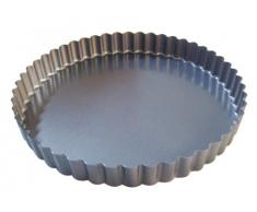 De Buyer 4705.32 Tourtière Cannelée à Bords Droits - Fond Fixe - Acier Revêtu - ht. 3 cm - Ø 32 cm