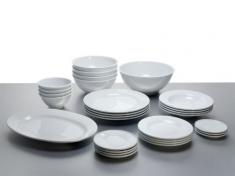 Alessi Ajm28/5 Platebowlcup Assiette Ã dessert en Porcelaine Blanche, Set de 4 PiÃ¨ces