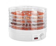 LIVOO DOM202 Aliments | 5 Plateaux | Température Réglable | Déshydrateur Fruits et légumes, 250 W, Blanc