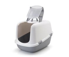 Savic Nestor Jumbo Maison de Toilette pour Chat Gris/Blanc 66x48x46 cm