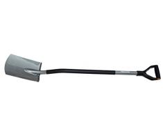 Fiskars Bêche à bord rond pour sol meuble et peu caillouteux, Longueur: 125 cm, Acier au bore haute qualité, Gris/Noir, Ergonomic, 1001411