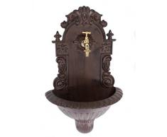 Fontaine murale de jardin avec vasque - aluminium - motif grappe de raisin - style antique