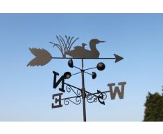 Girouette canards en acier avec mât et fixation murale