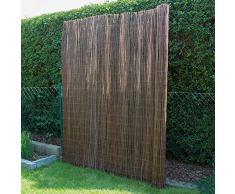 Canisse en latte brun foncé, clotûre de jardin, Dim: 500 x 200 cm -PEGANE-