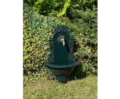 Fontaine murale de jardin avec vasque - style antique - aluminium - motif grappe de raisin - vert