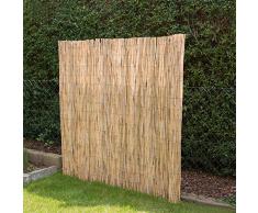 Canisse en latte naturel, clotûre de jardin, Dim : 500 x 150 cm -PEGANE-