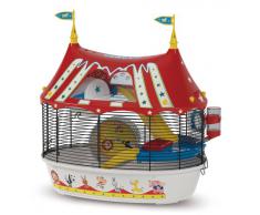 Ferplast Circus Fun Cage à 3 Étages Plastique Robuste et Métal, Ashésifs Colorés et Accessoires Inclus pour Hamsters, Souris et Petits Rongeurs 49,5 x 34 x 42,5 Noir