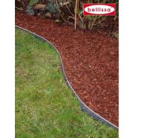 bellissa Bordure de Jardin en Métal - Tôle dacier Galvanisée avec Raccord Breveté - Clôture Épaisse pour Gazon, Parterres, Gravier et Jardinage - 118 x 19,5 cm - Longueur Utilisable 1,18 m
