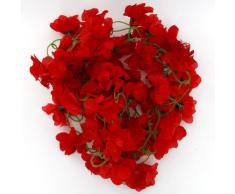Plante Grimpante de l'Azalée Artificielle pour la Décoration de Jardin, d'Accueil et de Mariage - Rouge