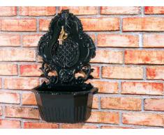 Fontaine murale de jardin avec vasque - style antique - aluminium - motif lion - vert