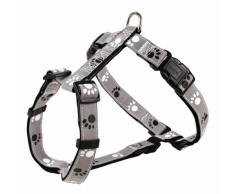 Trixie Silver Reflect Harnais Noir/Gris Taille XS-S 30-40 cm/15 mm pour Chien , Hauteur x longueur x largeur : 1.5 cm x 9 cm x 45 cm