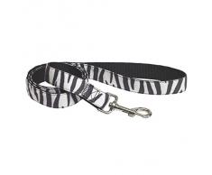 CHAPUIS SELLERIE Laisse pour Chien et pour Chat Velours / Nylon Zèbre 10 mm, Longueur 1,20 m , Taille XS