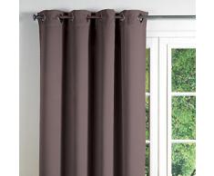 douceur dintérieur rideau a oeillets carres 140x260 cm occultant cocoon taupe