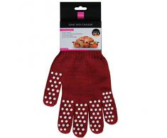 KUBB Gant anti-chaleur coton rouge Silicone, Foncé, Taille Unique pour Homme/Femme