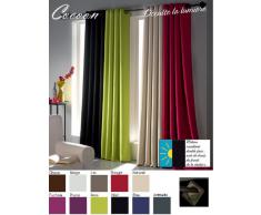 douceur dintérieur rideau a oeillets carres 140x260 cm occultant cocoon prune
