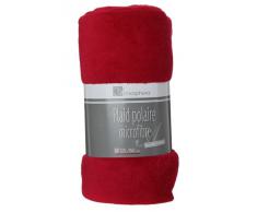 Plaid polaire Microfibre ULTRA DOUX 125cm x 150cm Coloris ROUGE