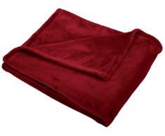 AmazonBasics Plaid en peluche effet velours Pour le canapé Bordeaux