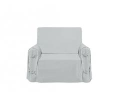 Soleil dOcre 111032 Panama Housse de Fauteuil en Coton 90 x 60 x 90 cm,Gris