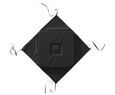 MCTISSUS - Coussin de chaise 4 rabats uni noir