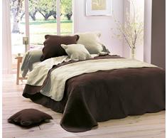 Douceur d'Intérieur 1640338 Couvre Lit Matelas Boutis Uni Choco 220 x 240 cm