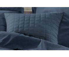 Douceur d'Intérieur 1640490 Housse de Coussin Déco + Zip + Encart Microfibre Uni Venus Indigo 40 x 40 cm