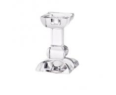 CRISTALICA Bougeoir Chandelier classique en verre cristal au plomb transparent de 10,5 cm