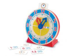 Melissa & Doug, Horloge en bois tournez et lisez (jouet éducatif, 13 cartes réversible affichant l’heure)